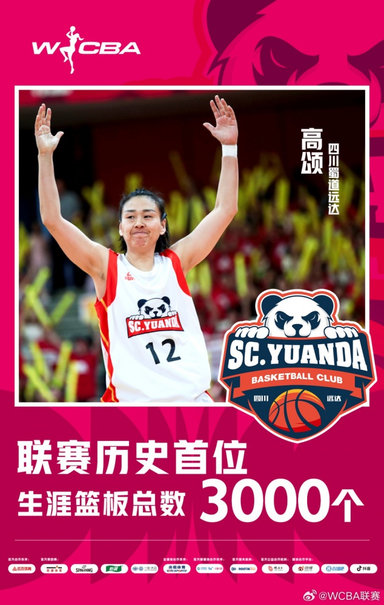 十八載鑄就傳奇！WCBA官方：高頌榮膺聯(lián)賽歷史首位籃板達3000球員